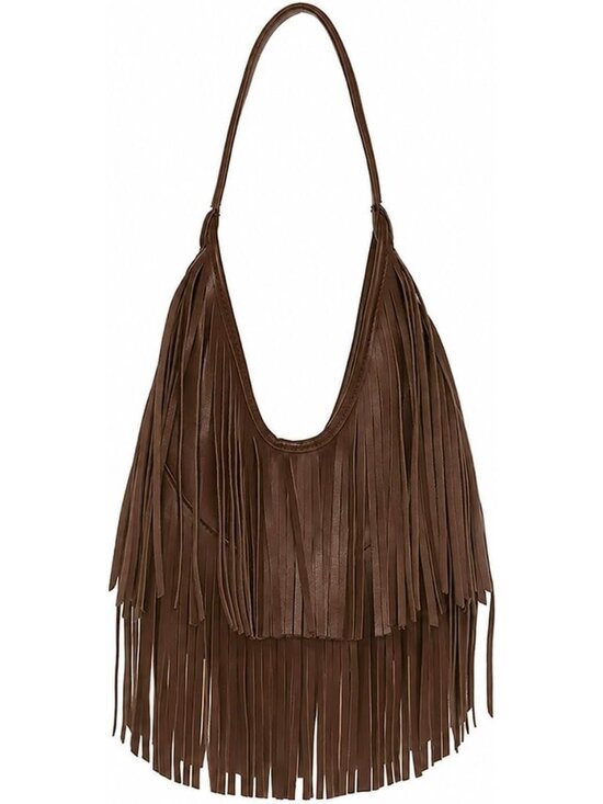 Handbags - Black Fringe Purse for Women, Western Cowboy Fringe Bag Hippie Shoulder Bag